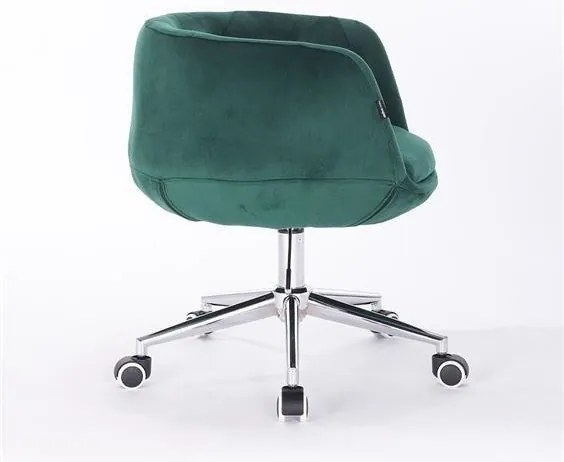 HR333K Sötétzöld velur modern szék krómozott lábbal