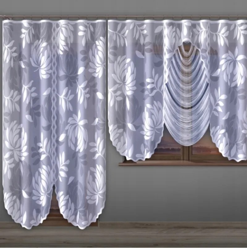 Jacquard készfüggöny Málta 200x250 cm fehér