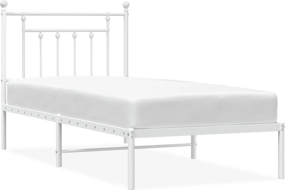 vidaXL fehér fém ágykeret fejtámlával 80x200 cm