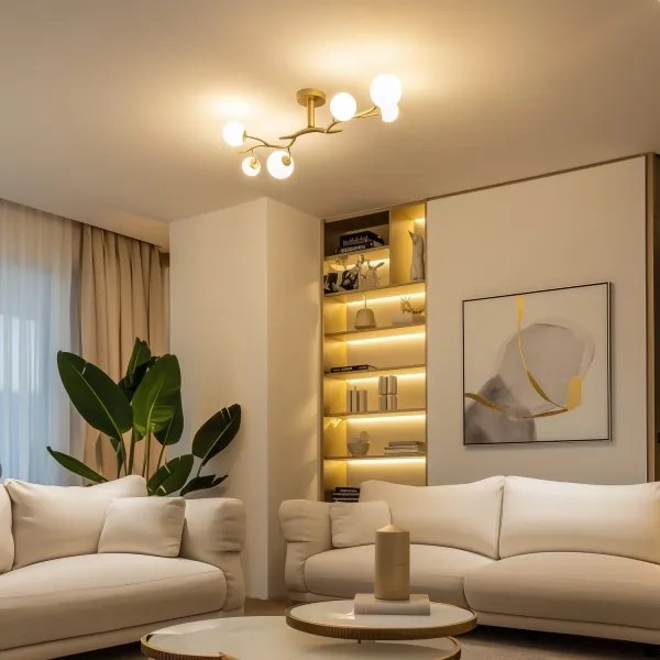 Brilagi - LED Felületre szerelhető csillár MISTEL 6xG9/3W/230V arany/fehér