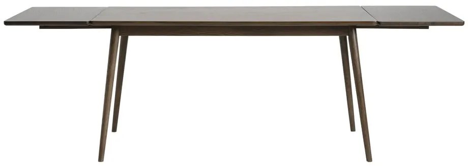 Barna bővíthető étkezőasztal tölgyfa dekoros asztallappal 150x90 cm Barrali – Unique Furniture