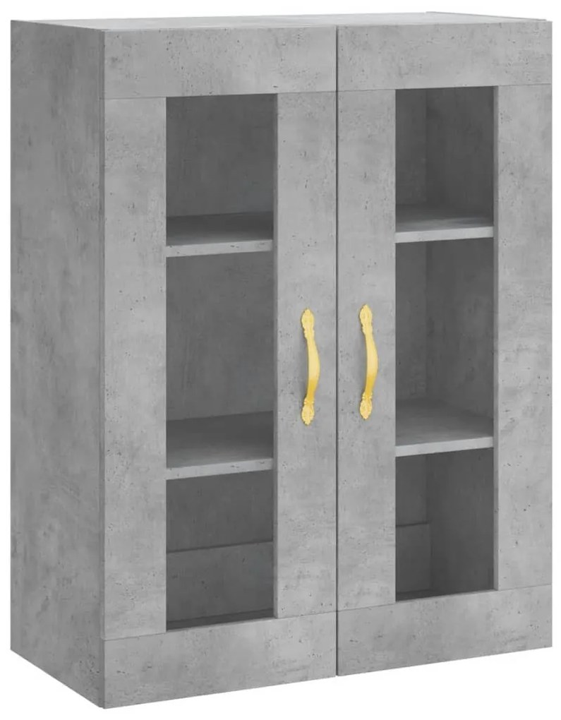 Betonszürke szerelt fa magasszekrény 69,5 x 34 x 180 cm