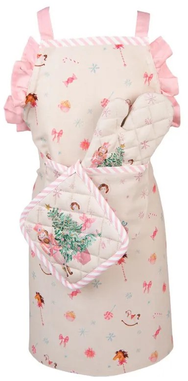 Pastel Nutcracker gyerek edényfogó kesztyű 12x21cm,100% pamut