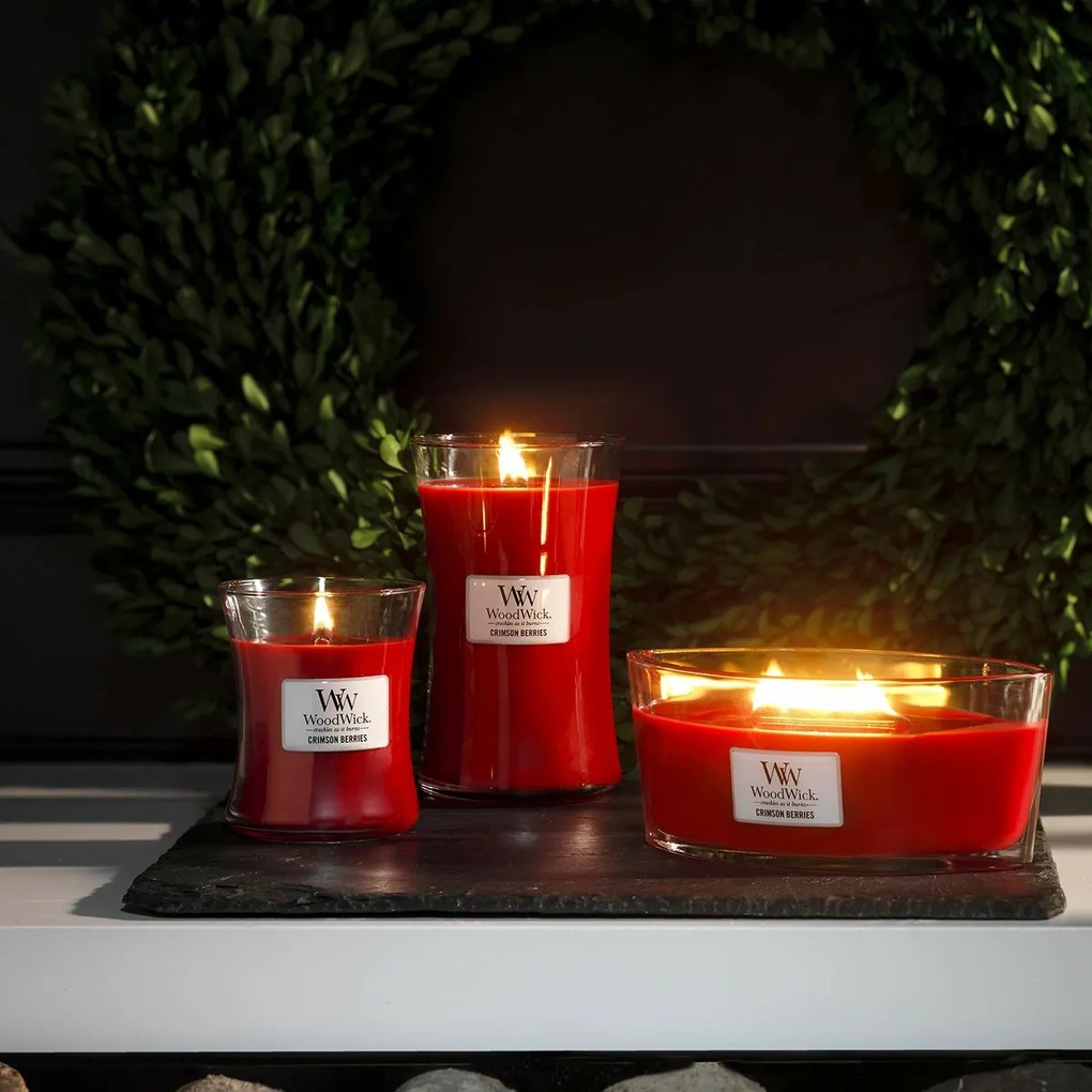 WoodWick Illatos gyertya nagy vázában CrimsonBerries, 609 g