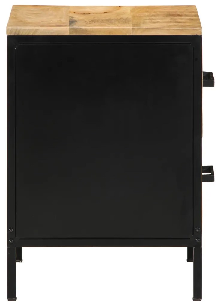 Éjjeli Szekrények 2 db 40x35x50 cm Tömör Fából Készült Rusztikus Mangófából