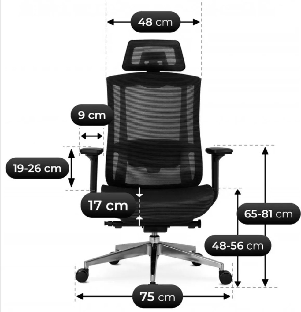 Ergonomikus forgószék fekete színben – DYLAN