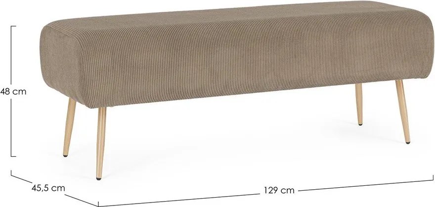 Szürkésbarna párnázott pad Olga – Bizzotto