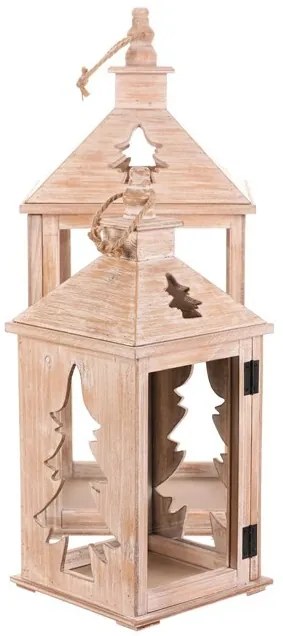 Fából készült lámpás készlet, 2 db, természetesszínű