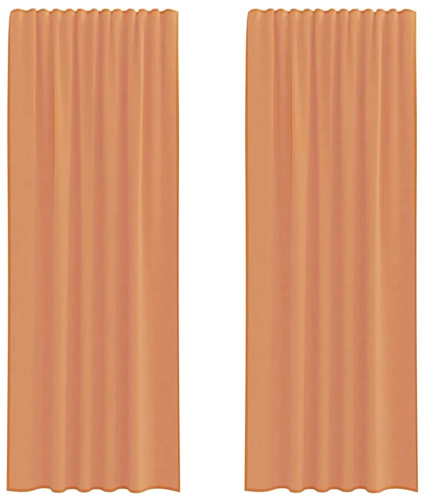 2 db terrakotta fátyolfüggönyök hurokkal 140x260 cm