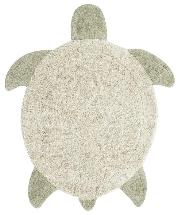 Bézs mosható kézi szövésű pamut gyerek szőnyeg 110x130 cm Sea Turtle – Lorena Canals