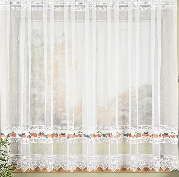 Mg Függöny 7972M konyha Gyümölcs kol 500x160cm Kész Szalaggal M