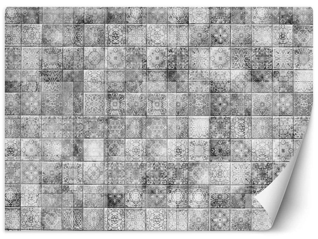 Gario Fotótapéta Szürke csempe, marokkói mozaik keleti mintával Anyag: Vlies, Méret: 150 x 105 cm