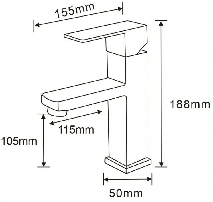 Mexen EMMA - mosdó csaptelep, Fekete, 71900-70
