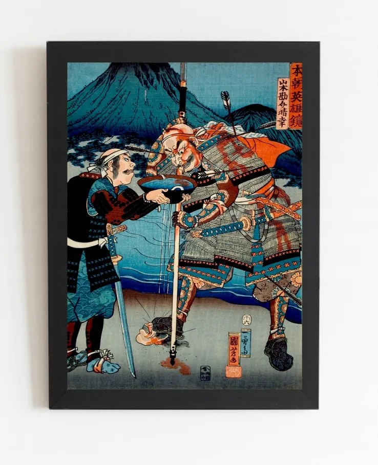 Régi grafika Japán Yamamoto Kansuke 1858vászon