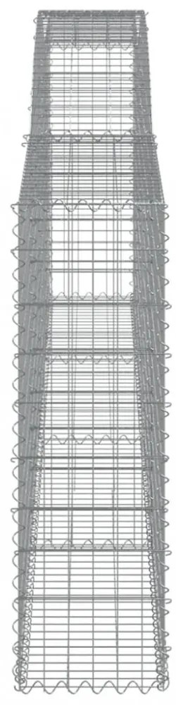 9 db íves horganyzott vas gabion kosár 400x30x100/120 cm