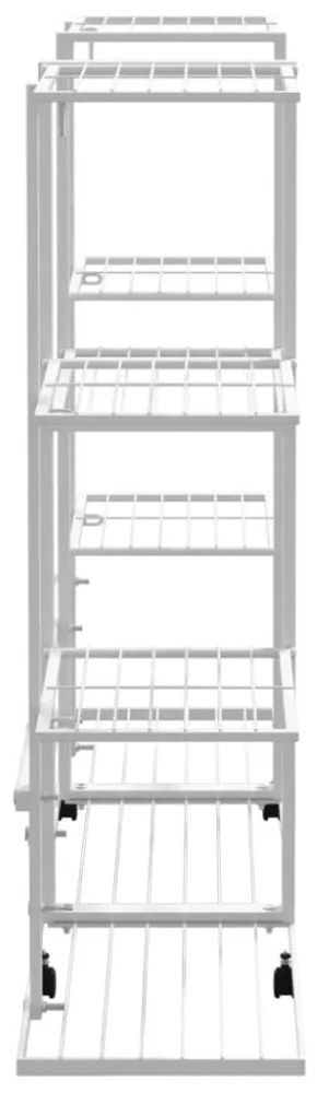 fehér vas virágtartó állvány kerekekkel 94,5 x 24,5 x 91,5 cm