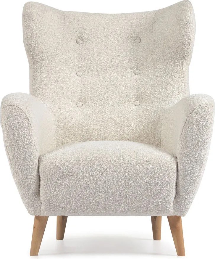 Fehér buklé fotel Patio – Kave Home