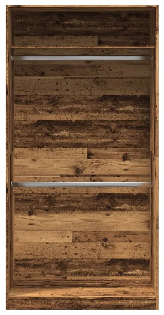 antik fa színű szerelt fa ruhásszekrény 100 x 50 x 200 cm