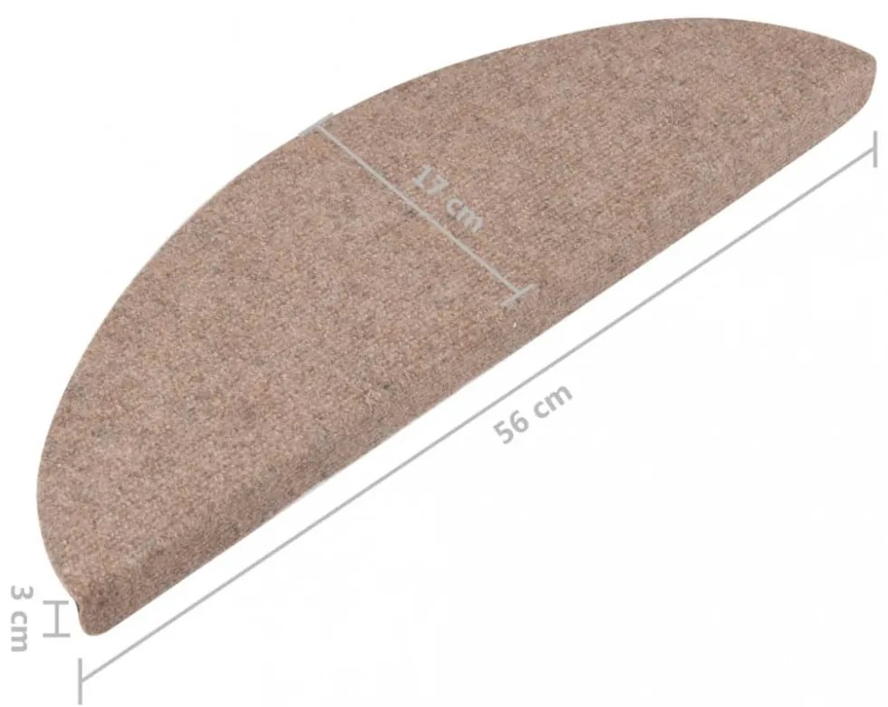 15 db bézs öntapadó lépcsőszőnyeg 56x17x3 cm