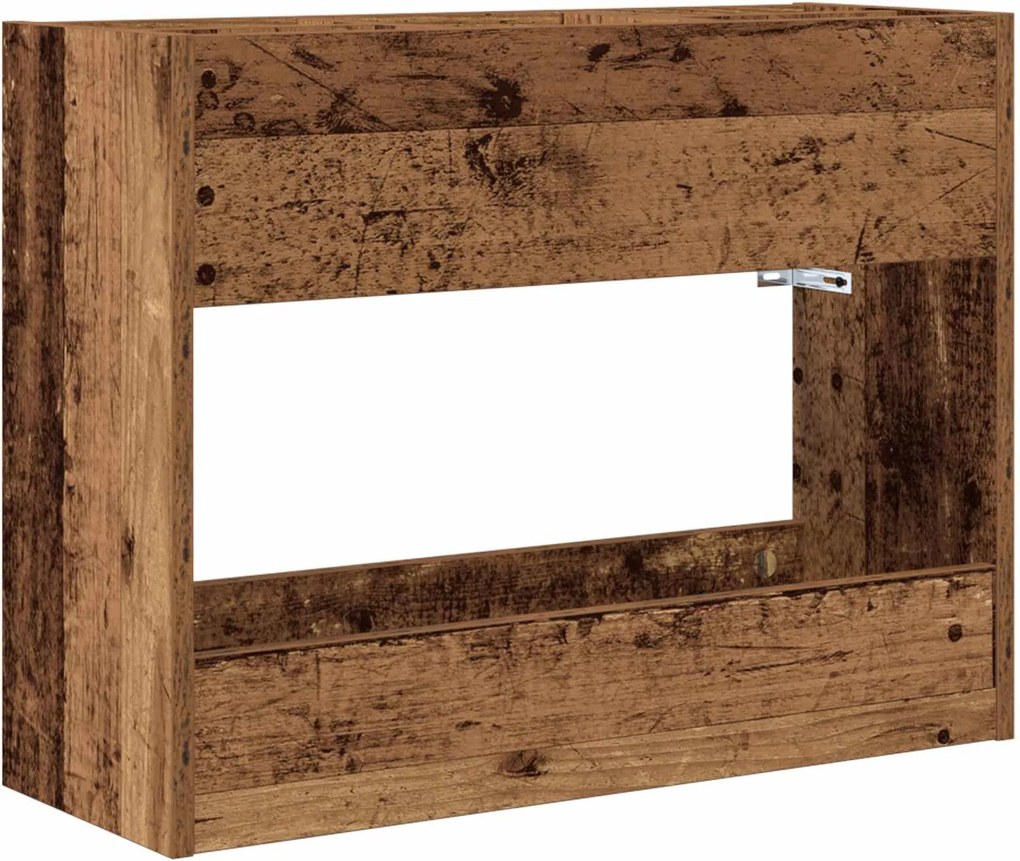 vidaXL Napernyő Állvány tárolóval Öreg fa 65 x 24 x 50 cm Faanyag