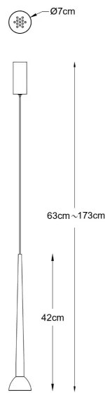 Zuma Line P0603-01A-P7B1 - BOSTON LED kábeles függőlámpa LED/5W/230V, fekete