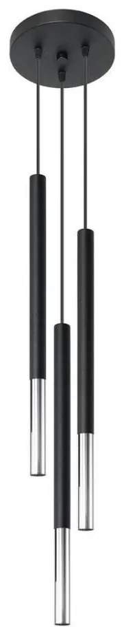 Sollux SL.0887 - Csillár zsinóron MOSAIC 3xG9/12W/230V fekete/króm