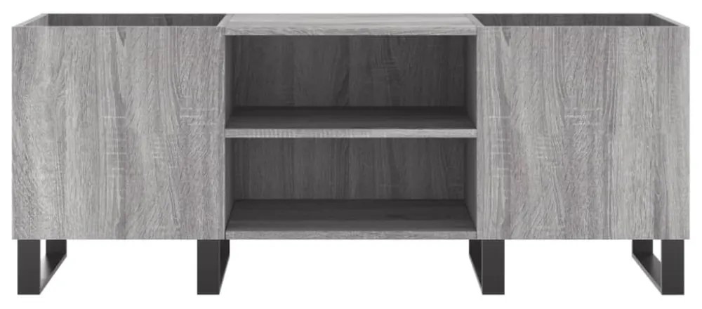 szürke sonoma színű szerelt fa hanglemezszekrény 121x38x48 cm