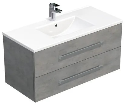Naturel Cube Way Fürdőszobaszekrény mosdóval 100x53x46 cm beton matt CUBE461002BEMOD