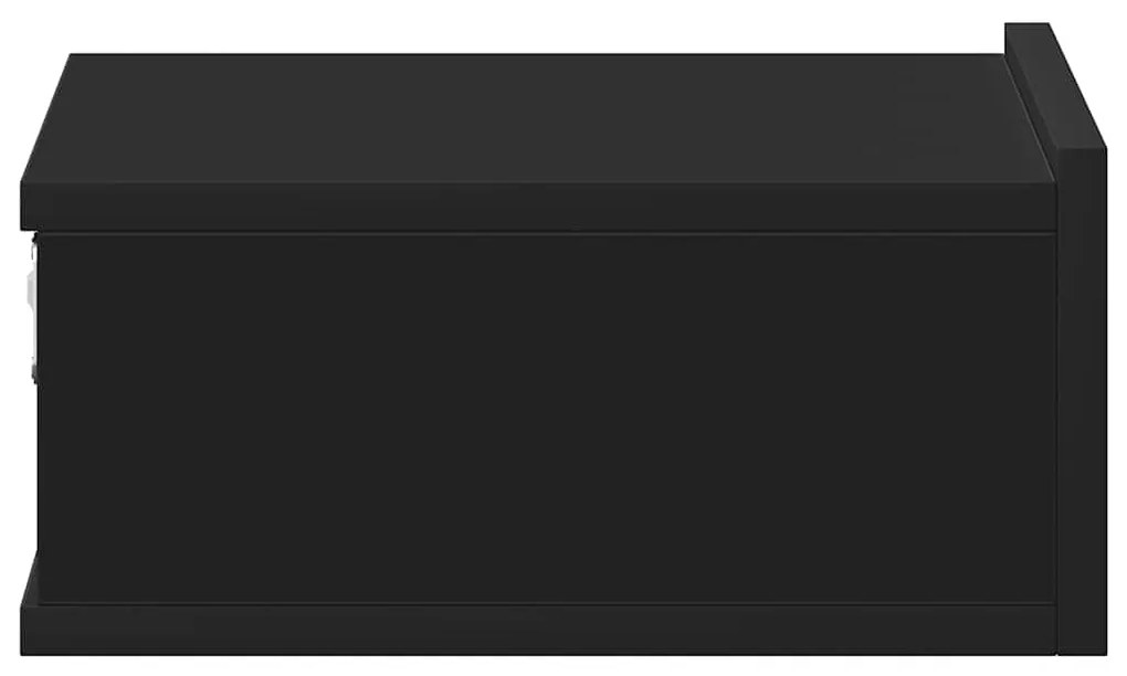 2 db fekete szerelt fa függő éjjeliszekrény 40 x 30 x 15 cm