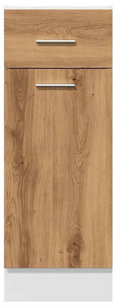 “Lyon” kézműves tölgyszínű szerelt fa fiókos alsószekrény