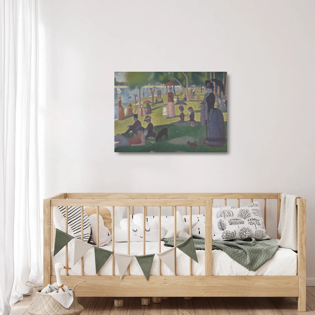 Üveg kép - Georges Seurat, A Sunday on La Grande Jatte, reprodukciók (70x50 cm)