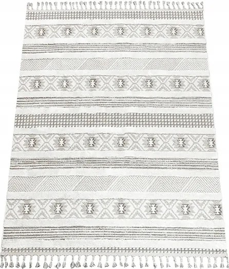 Szőnyeg 200x290 Boho Nappali Hálószoba Fehér Berber