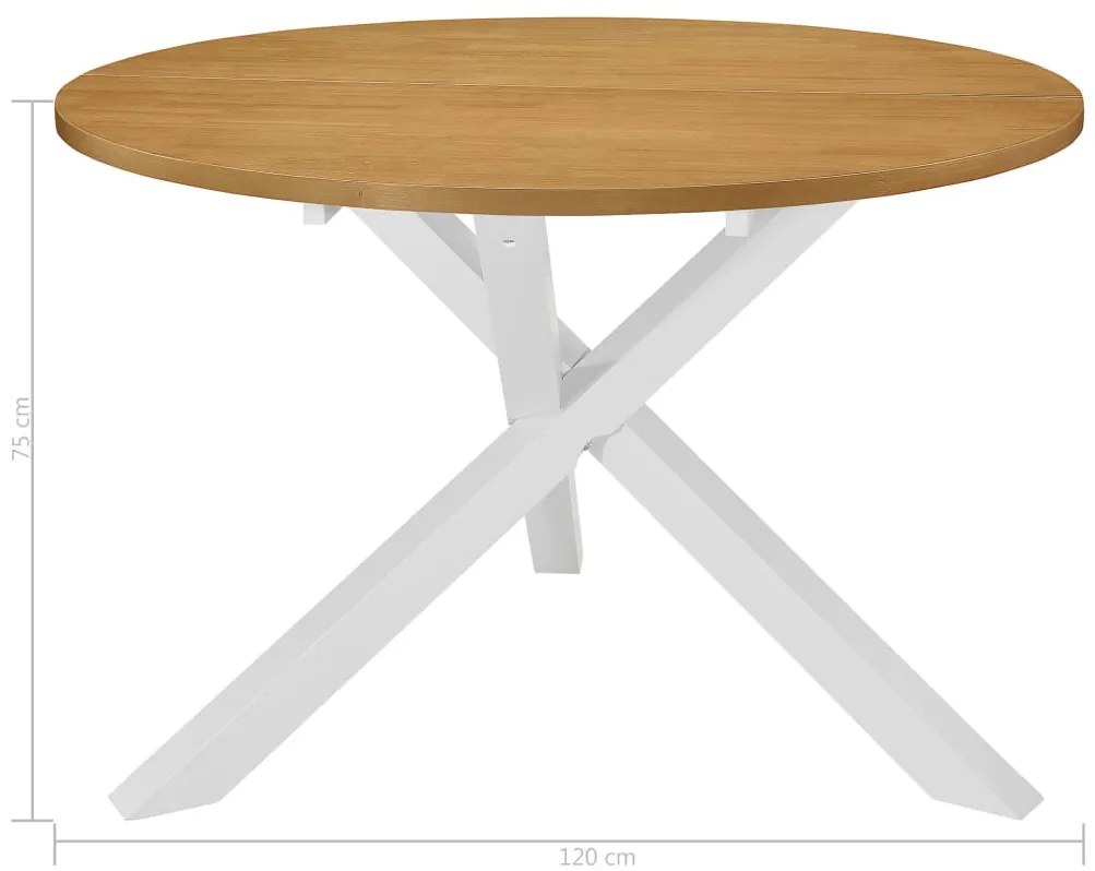 Fehér MDF étkezőasztal 120 x 75 cm