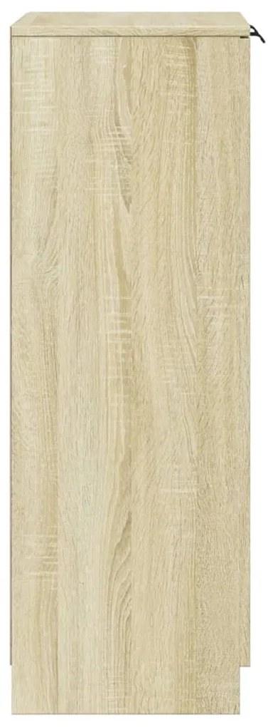 sonoma-tölgyszínű szerelt fa cipősszekrény 59 x 35 x 100,5 cm