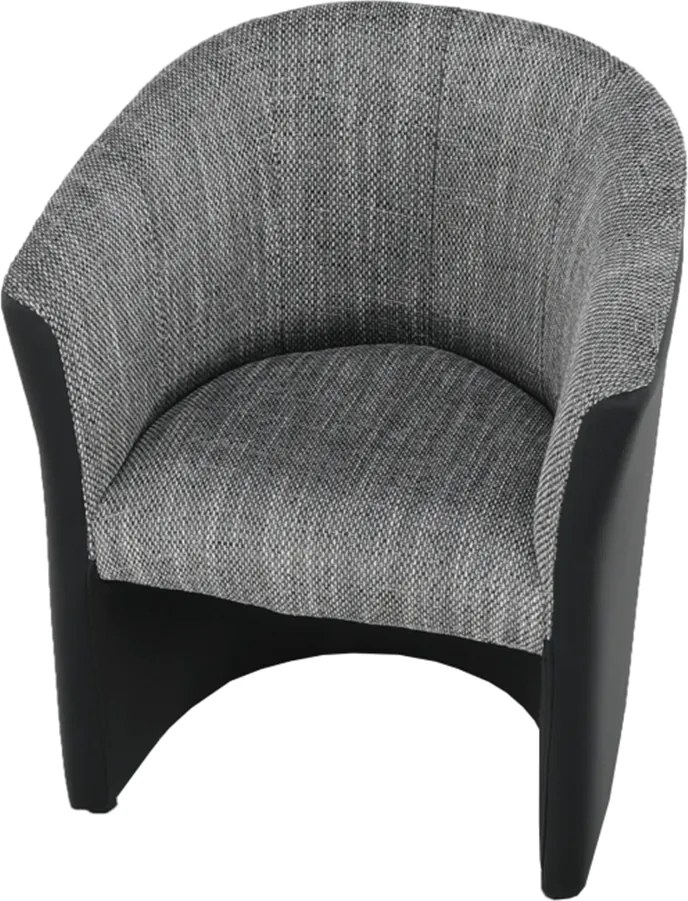 Klub fotel, fekete textilbőr/ szürke szövet, CUBA