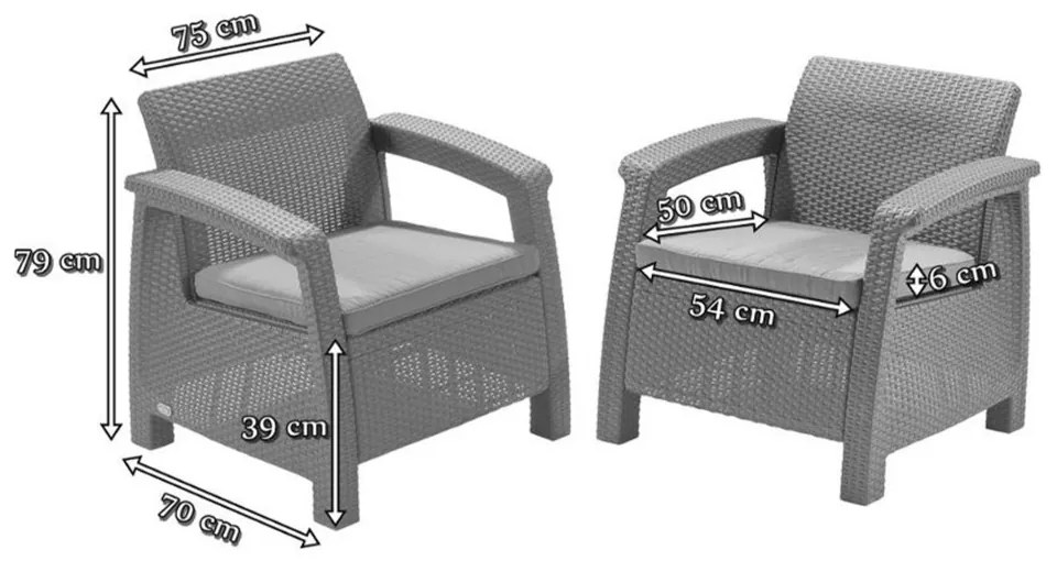 Corfu Fiesta duo cube kerti bútor garnitúra