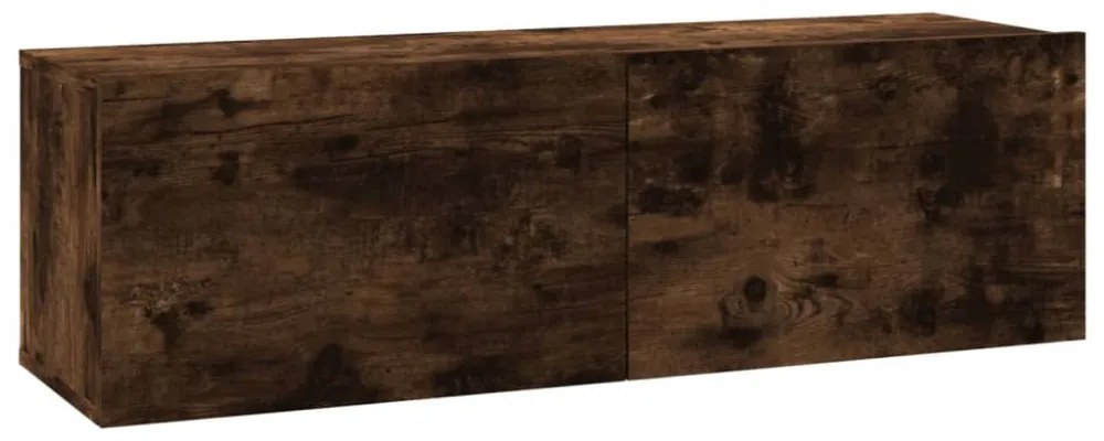füstös tölgy színű szerelt fa fali TV-szekrény 100 x 30 x 30 cm