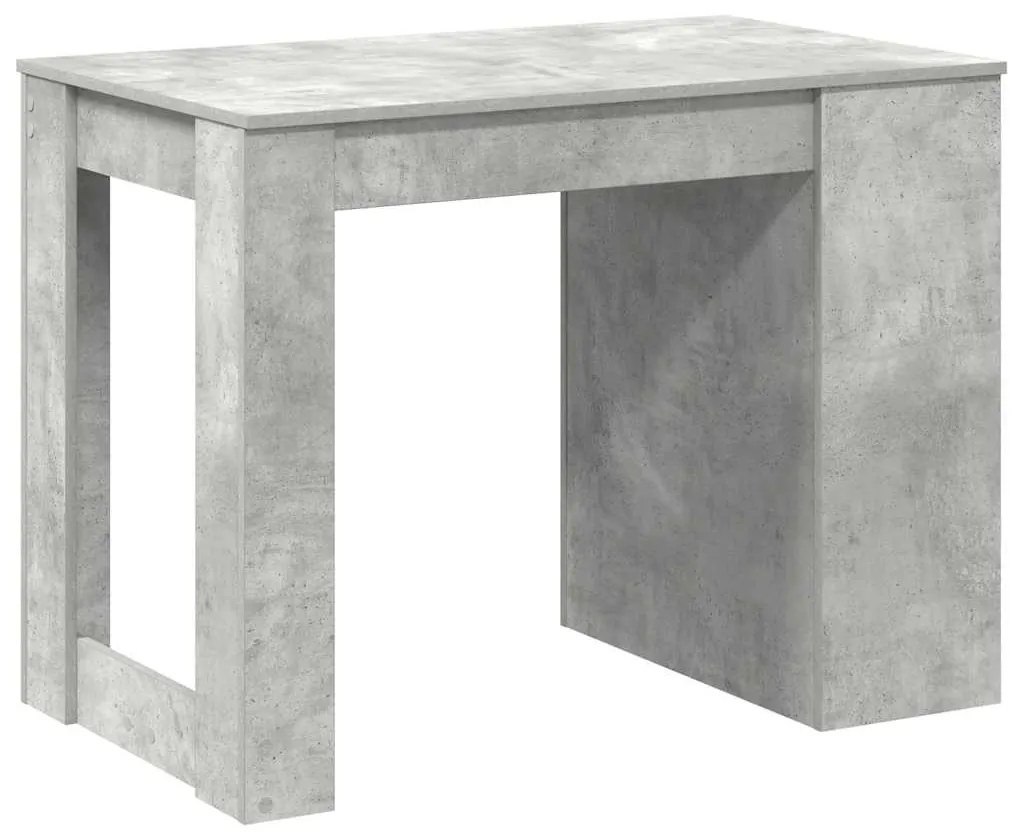 íróasztal fiókkal és polccal betonszürke 102x62x77,5 cm műfa
