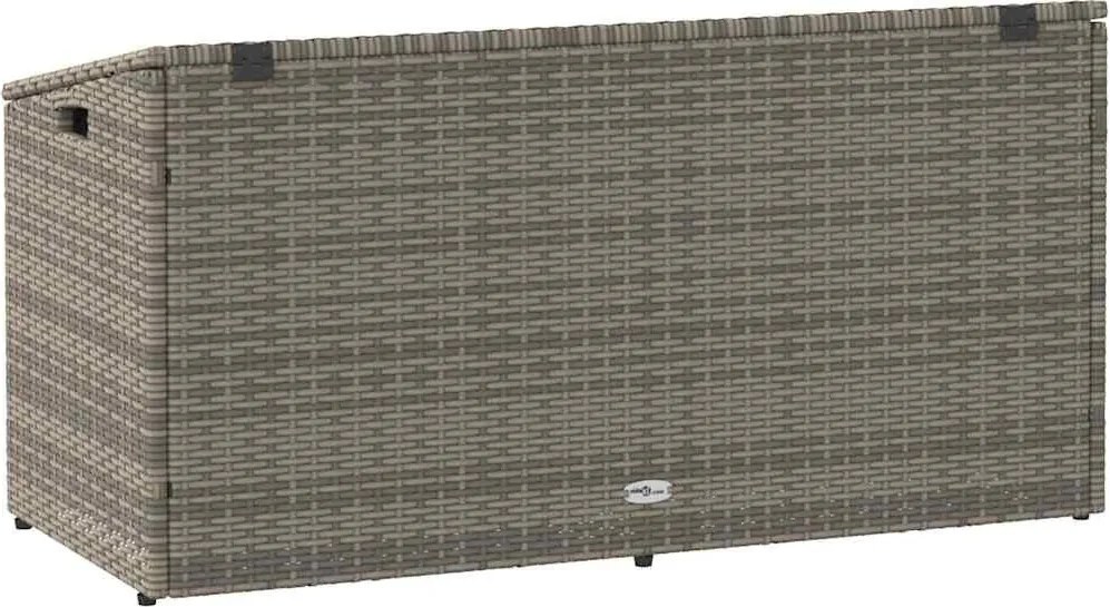 Szürke Polyrattan Kerti Tárolóláda 110 X 50 X 58 Cm