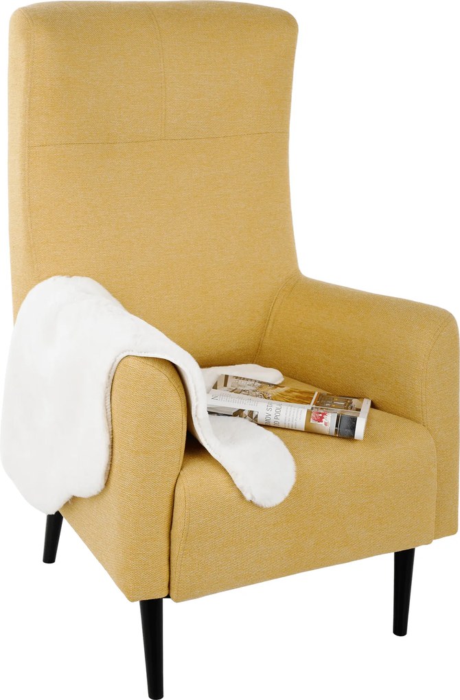 Füles fotel, sárga/fekete, SAMY