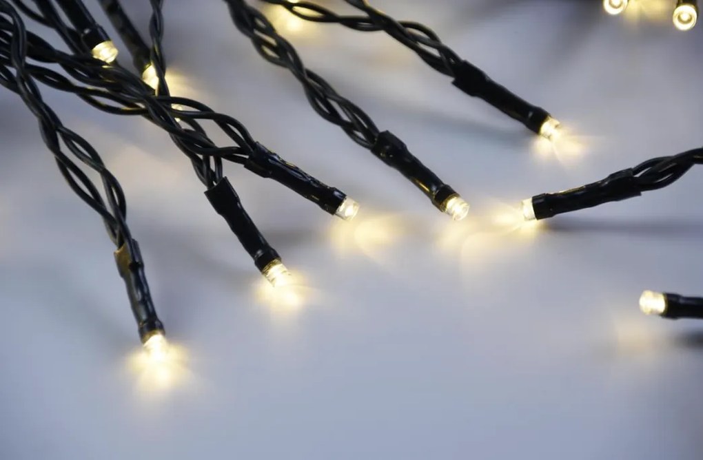 LED karácsonyfa fényfüzér 200 LED meleg fehér