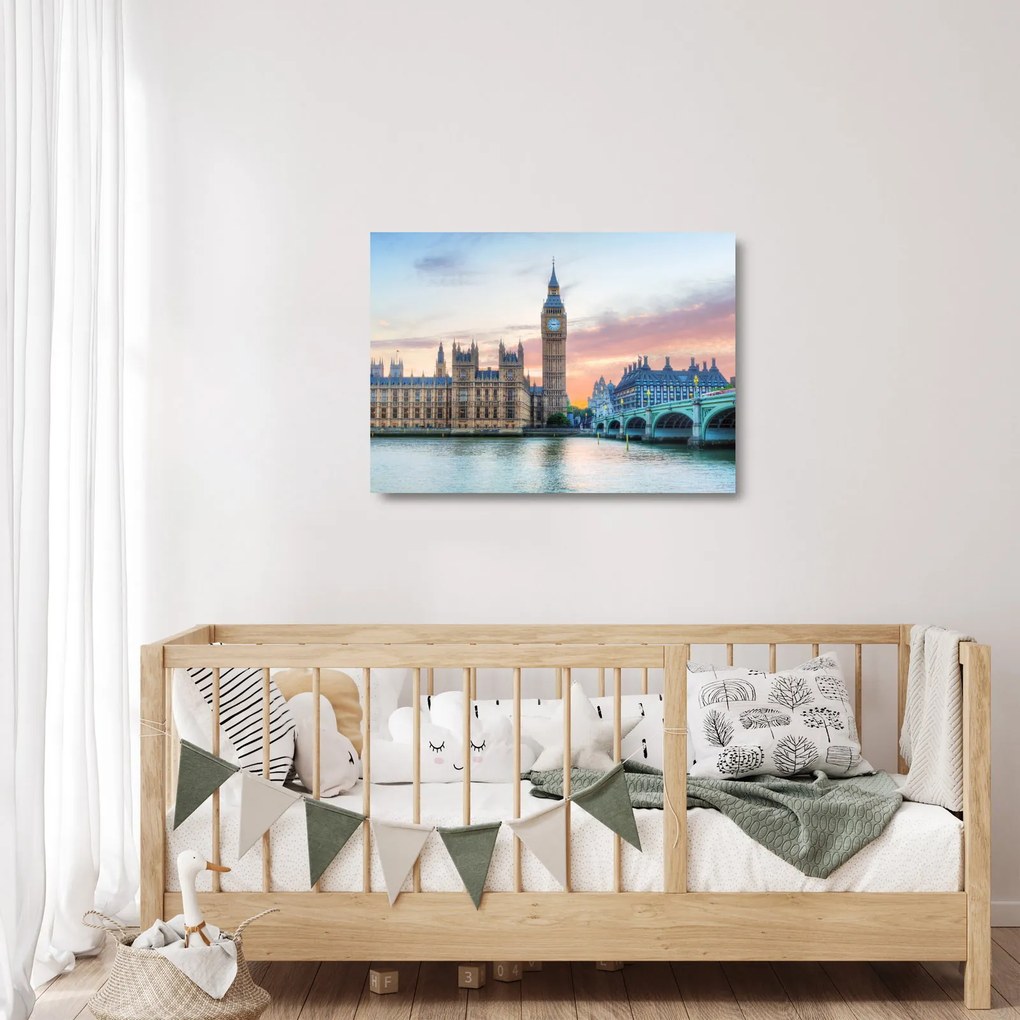 Üveg kép - London pasztell színekben (70x50 cm)
