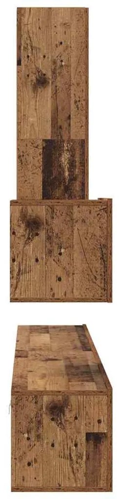 TV Szekrény Szett 4 pcs Régi fa 200 x 30 x 30 cm Faanyag