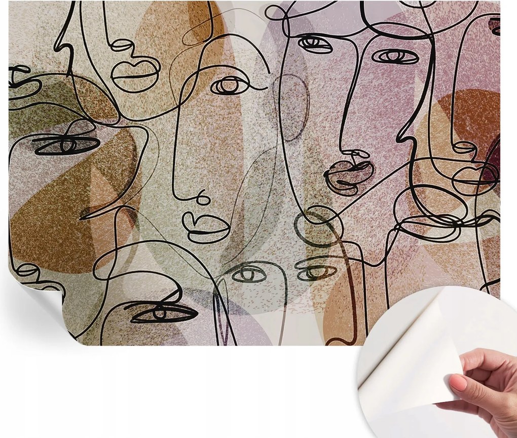 Fotótapéta Fali tapéta Hálószobába és Nappaliba Lineáris arcok 208x146 cm