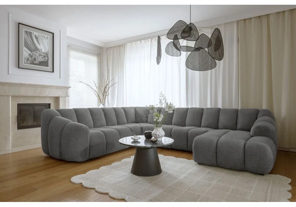 Szürke sarokkanapé (bal oldali-U alakú) Shell – Miuform