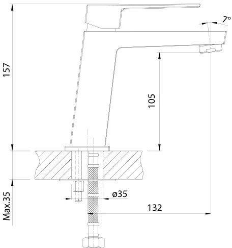 Aqualine - Mosdócsap RITMO fényezett króm