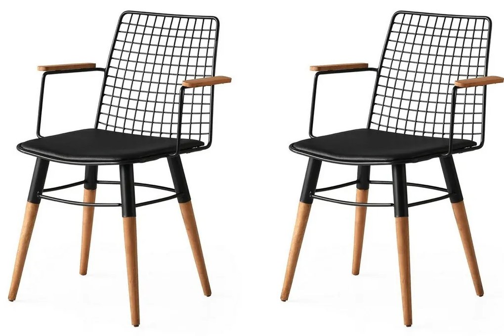 Trend Black and Walnut étkezőszék szett, 2 db