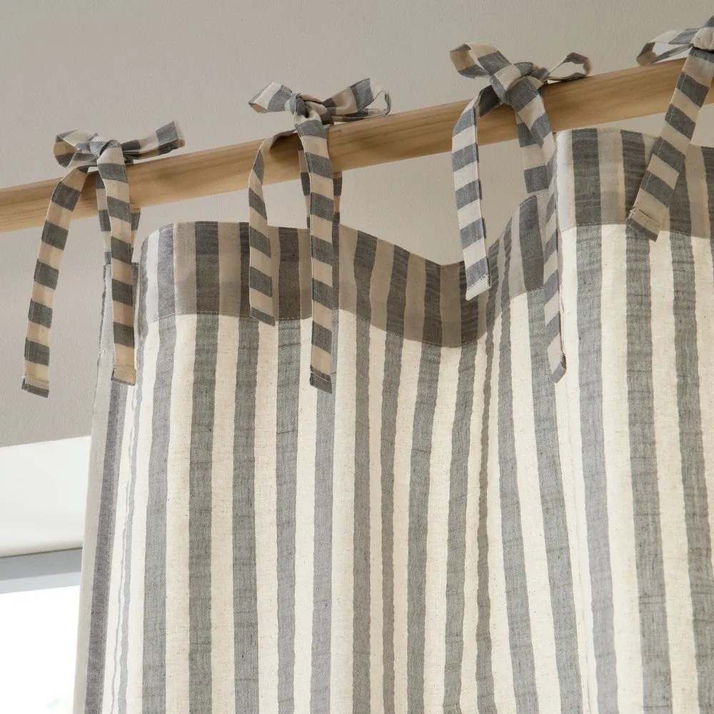 Szürke függöny 140x183 cm Zanzibar Woven Stripe – Pineapple Elephant