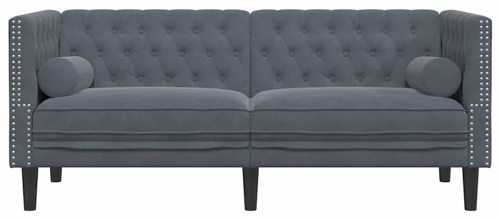 Chesterfield kanapé Sötétszürke 174 x 74.5 x 70.5 cm Bársony