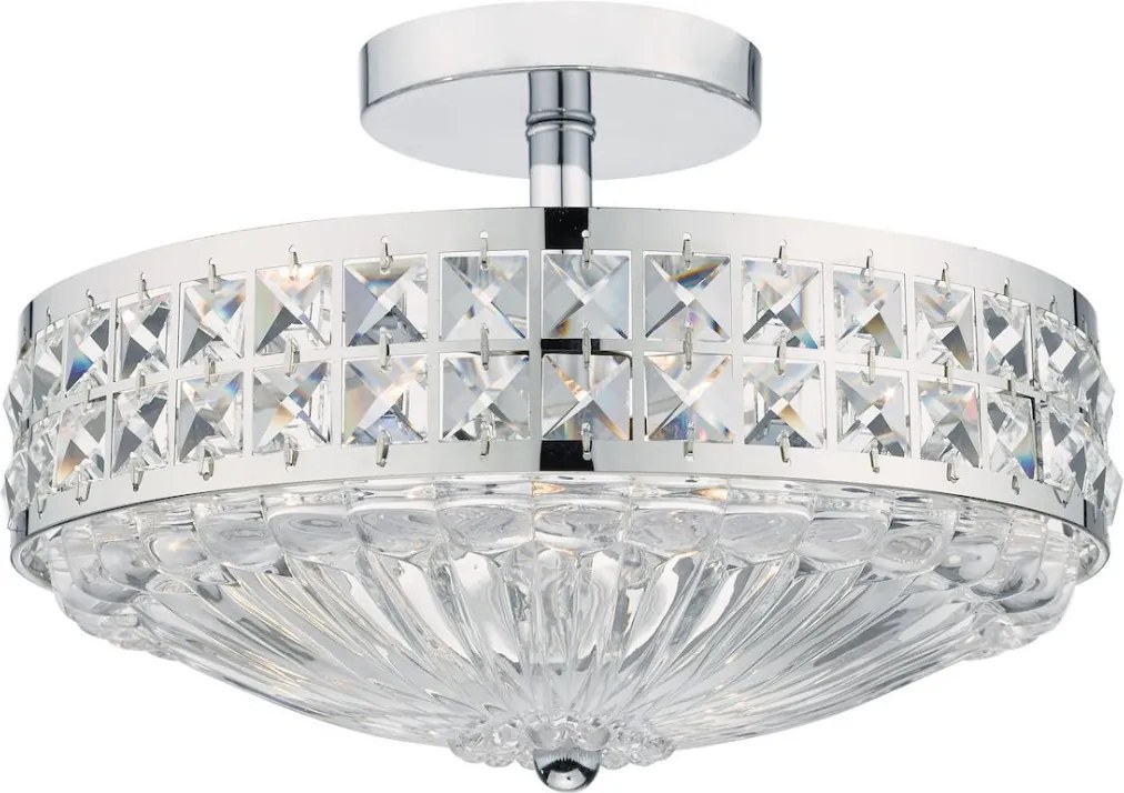 DAR LIGHTING OLO5350 OLONA Kristály Mennyezeti Lámpa Csiszolt Króm E14 IP20